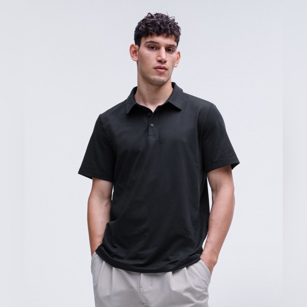 Lululemon Classic-Fit Pique Short Sleeve Polo Black Mens